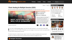 Screenshot of 7 Best: Hosting for Multiple Domains (2025) - HostingAdvice.com