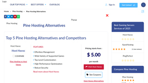 Screenshot of Top 5 Pine Hosting Alternatives & Competitors of 2025