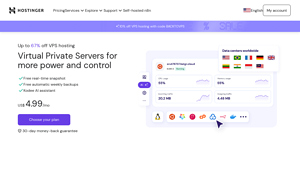 Screenshot of VPS Hosting | Powerful KVM-based Virtual Private Server - Hostinger
