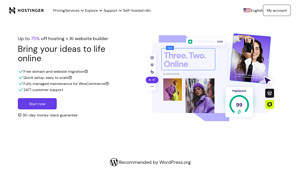 Screenshot of Hostinger - Bring Your Idea Online With a Website