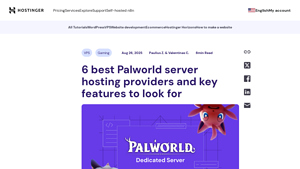 Screenshot of 6 best Palworld server hosting providers and key features to look for