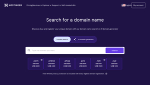 Screenshot of Domain Name Search – Check and Buy a Domain In Minutes