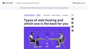 Screenshot of Types of web hosting and which one is the best for you - Hostinger