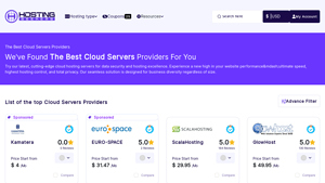 Screenshot of Top-Rated Cloud Servers Providers - HostingSeekers