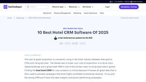 Screenshot of 10 Best Hotel CRM Software Of 2025: : My Honest Review