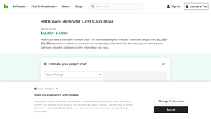 Screenshot of Cost to Remodel a Bathroom - Houzz