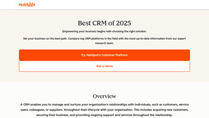Screenshot of Best CRM Software of 2025 | Compare Top CRMs - HubSpot