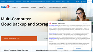 Screenshot of Cloud Backup and Storage solutions for home and business - IDrive®