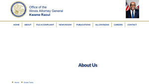 Screenshot of 2013-2025 Estate Calculator - Illinois Attorney General