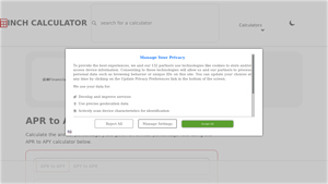Screenshot of APR to APY Calculator