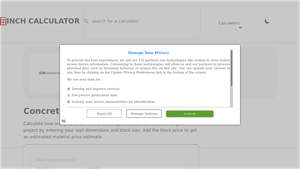 Screenshot of Concrete Block Calculator - Find How Many Blocks You Need