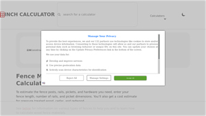 Screenshot of Estimate Wood Fencing - Inch Calculator