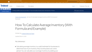 Screenshot of How To Calculate Average Inventory (With Formula and Example)