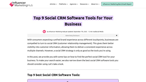 Screenshot of Top 9 Social CRM Software Tools for Your Business