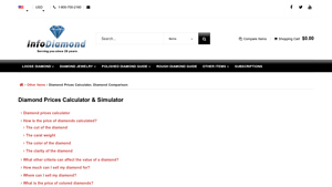 Screenshot of Diamond Prices Calculator & Simulator