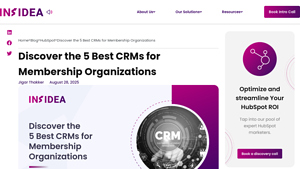 Screenshot of Discover the 5 Best CRMs for Membership Organizations - INSIDEA