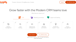 Screenshot of Insightly CRM: Modern, scalable Customer Relationship ...