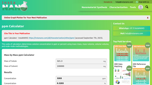 Screenshot of ppm Calculator - InstaNANO