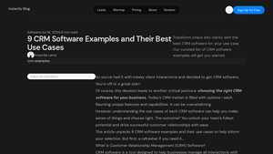 Screenshot of 9 CRM Software Examples and Their Best Use Cases - Instantly.ai