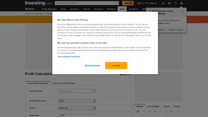 Screenshot of Profit Calculator - Investing.com