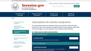 Screenshot of Calculadora de interés compuesto - Investor.gov