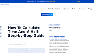 Screenshot of How To Calculate Time And A Half: Step-by-Step Guide - Invoice Fly