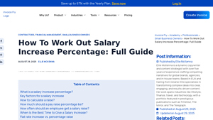 Screenshot of How To Work Out Salary Increase Percentage: Full Guide - Invoice Fly
