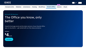 Screenshot of Microsoft 365 Business » Hosted Office Packages with Expert Support