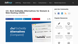 Screenshot of 13+ Best GoDaddy Alternatives for Domain & Web Hosting (2025)