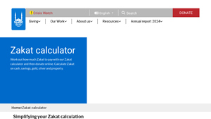Screenshot of Zakat Calculator - Donate Zakat Today - Islamic Relief Worldwide
