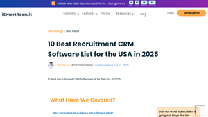 Screenshot of 10 Best Recruitment CRM Software List for the USA in 2025