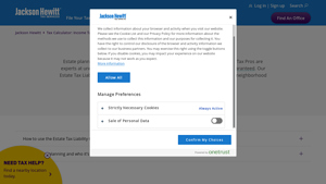 Screenshot of Estate Tax Calculator - Jackson Hewitt