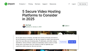 Screenshot of 5 Secure Video Hosting Platforms to Consider in 2025 - Jetpack