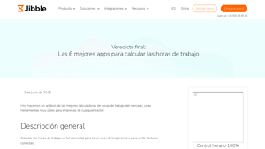 Screenshot of Las 6 mejores calculadoras de horas de trabajo y minutos - Jibble