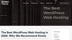 Screenshot of The Best WordPress Web Hosting in 2025 - Johnny Flash Productions