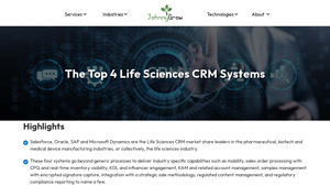 Screenshot of The Top 4 Life Sciences CRM Systems - Johnny Grow