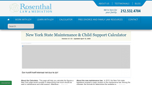 Screenshot of New York State Maintenance & Child Support Calculator