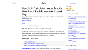 Screenshot of Rent Split Calculator: Know Exactly How Much Each Roommate ...