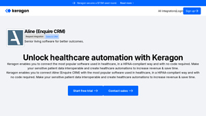 Screenshot of Aline (Enquire CRM) Integrations - Healthcare Automation Platform