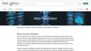 Screenshot of Keto Calculator | Calculate Your Macros, Easy & Precise