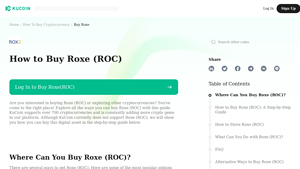 Screenshot of How to Buy Roxe(ROC) - KuCoin