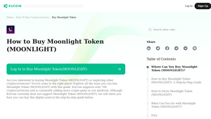 Screenshot of How to Buy Moonlight Token - KuCoin