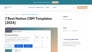 Screenshot of 7 Best Notion CRM Templates (2024) - Landmark Labs