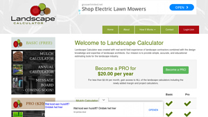 Screenshot of Landscape Calculator