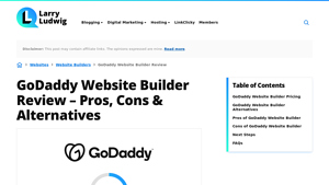 Screenshot of GoDaddy Website Builder Review – Pros, Cons & Alternatives