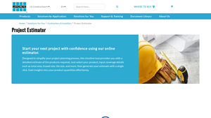 Screenshot of Project Estimator - Tile, Adhesive & More - Laticrete
