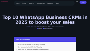 Screenshot of Top 10 WhatsApp Business CRMs in 2025 to boost your sales
