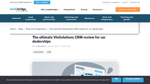 Screenshot of The ultimate VinSolutions CRM review for car dealerships
