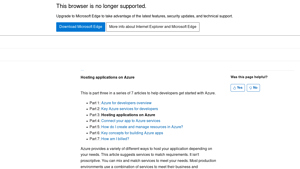 Screenshot of Hosting applications on Azure | Microsoft Learn