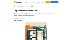 Screenshot of Top 7 best recruitment CRM in 2025 - Leonar
